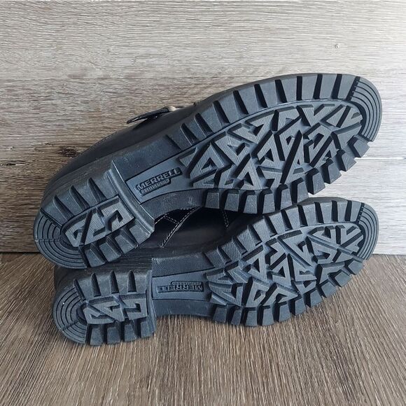 Women’s MERRELL City Leaf Black Leather Buckle Slides Clogs Mules Size 9 - Picture 8 of 9